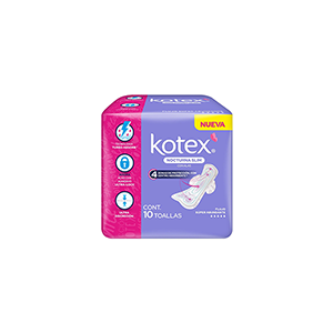 Toalla íntima nocturna slim con alas Kotex 10pz