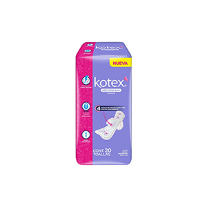 Toalla íntima nocturna slim con alas Kotex 20pz