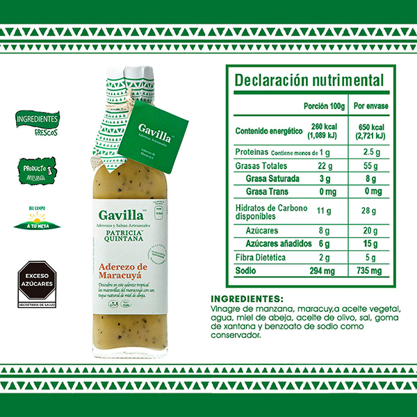 Aderezo de maracuyá Gavilla 250ml - 2