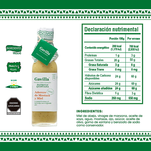 Aderezo de mostaza y miel Gavilla 250ml - 2