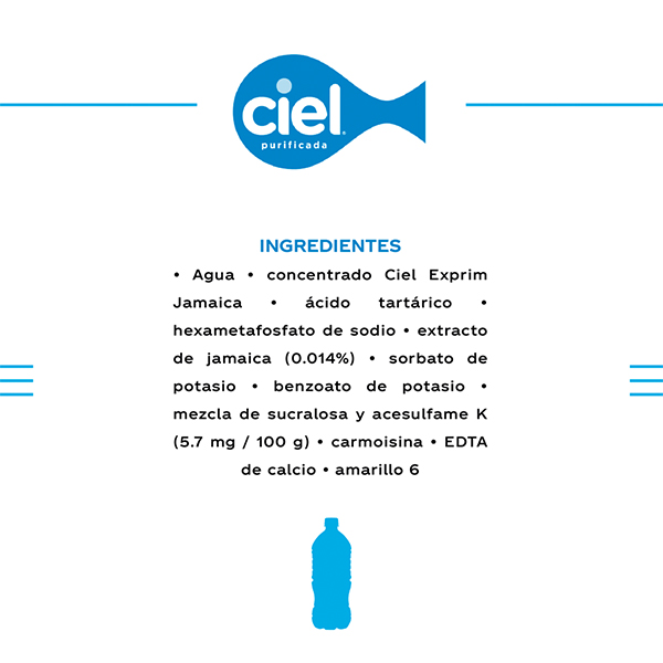 Agua saborizada jamaica Ciel Exprim 1L - 2