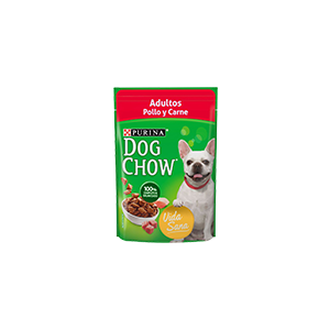 Alimento húmedo para perro adulto sabor Pollo y Carne Dog Chow 100g