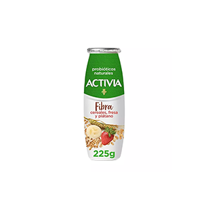 Alimento lácteo bebible nuez, plátano y cereales Activia 225g