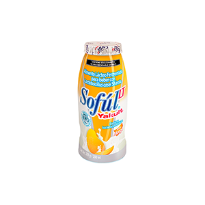 Alimento lácteo bebible sin azúcar sabor mango Sofúl LT Yakult 209g