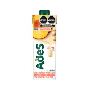 Leche de soya sabor durazno Ades 946ml