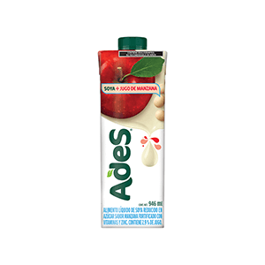 Leche de soya sabor manzana Ades 946ml