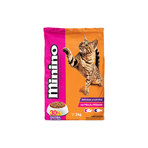 Alimento seco para gato sabor pollo y pescado Minino 3Kg