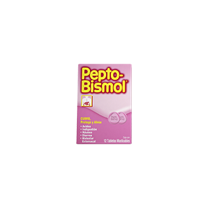Antiácido original tabletas masticables Pepto Bismol 12pz