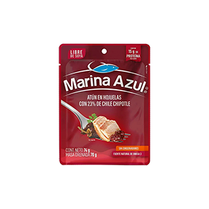 Atún en hojuelas con chile chipotle Marina Azul 74g