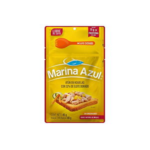 Atún en hojuelas con elote dorado Marina Azul 85g