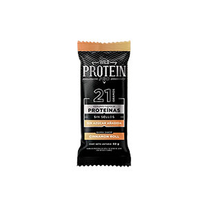 Barra de proteína cinnamon roll sin azúcar añadida Wild Protein Pro 60g