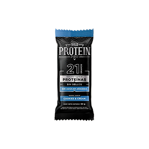 Barra de proteína cookies and cream sin azúcar añadida Wild Protein Pro 60g