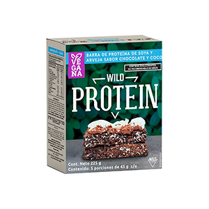 Barra de proteína vegana chocolate coco Wild Foods 225g