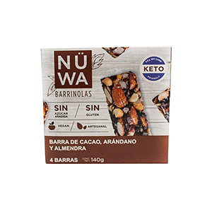 Barras de cacao, arándano y almendra NÜWA 140g