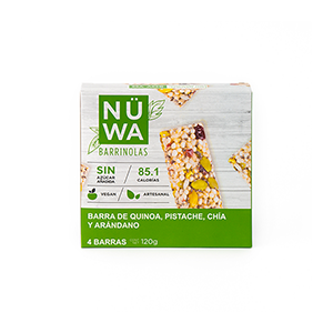 Barras de quinoa, pistache, chía y arándano NÜWA 120g
