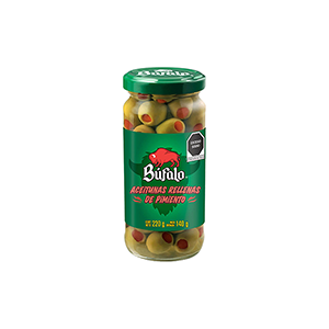 Aceitunas rellenas de pimiento Búfalo 220g