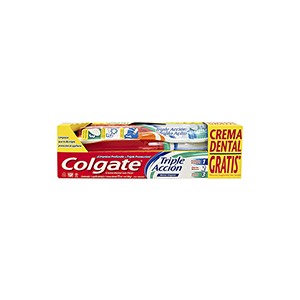 Cepillo dental triple acción + pasta dental Colgate 1pz