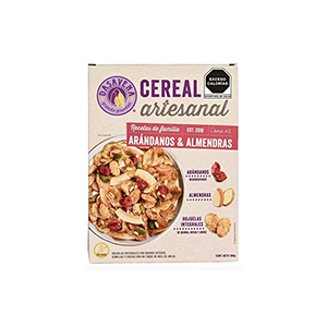 Cereal artesanal arándanos y almendras Dasavena 380g
