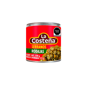 Chile serrano en rodajas La Costeña 220g