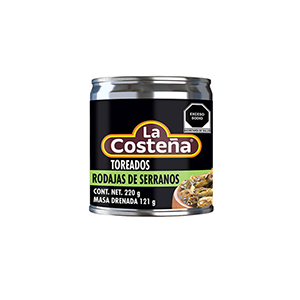Chiles serranos toreados en rodajas La Costeña 220g