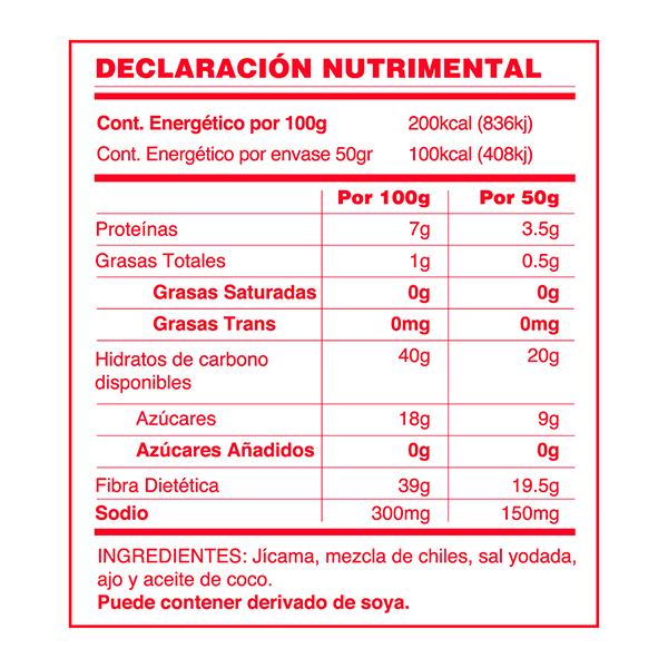 Chips de jícama horneada con chile Vitali 50g - 2