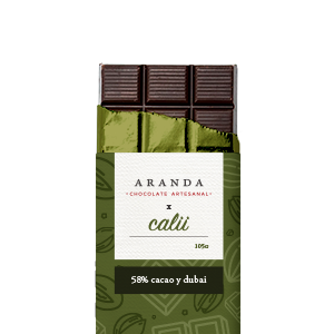 Chocolate artesanal 58% cacao Dubai Calii 105g