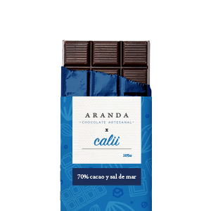 Chocolate artesanal 70% cacao y sal de mar Calii 105g