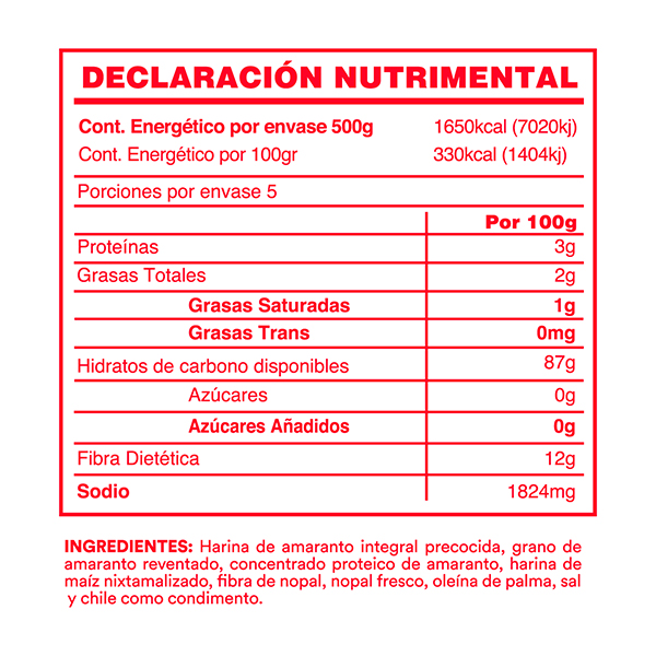 Churritos de amaranto con chile sin gluten Vitali 500g - 2