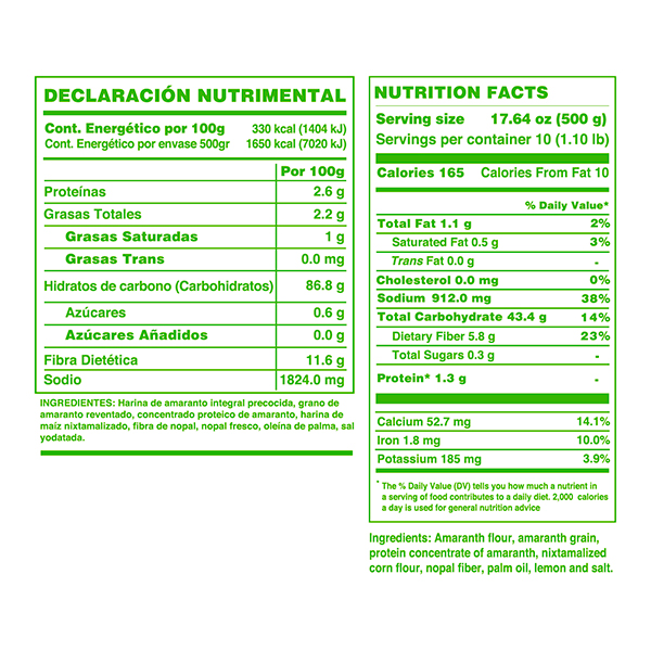 Churritos de amaranto con limón y sal sin gluten Vitali 500g - 2