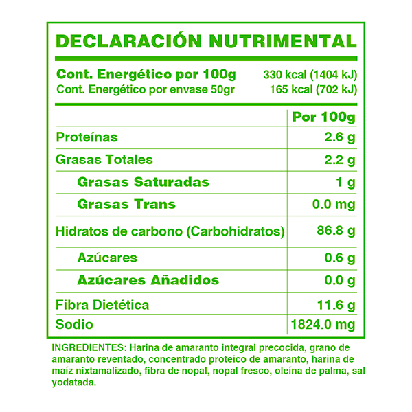 Churritos de amaranto con limón y sal sin gluten Vitali 50g - 2