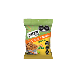 Churritos protein limón y sal garbanzo y chícharo Snackin 50g