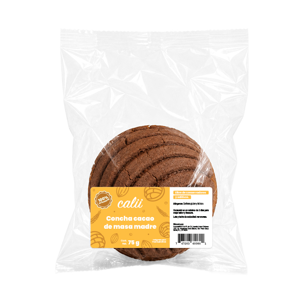 Concha cacao artesanal de masa madre Calii 75g - 2