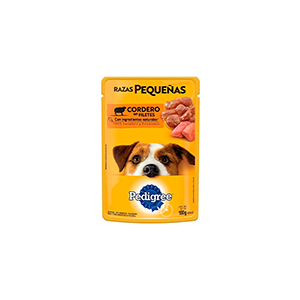 Cordero en filetes para perro razas pequeñas Pedigree 100g