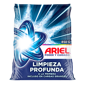 Detergente en polvo poder y cuidado Ariel 850g
