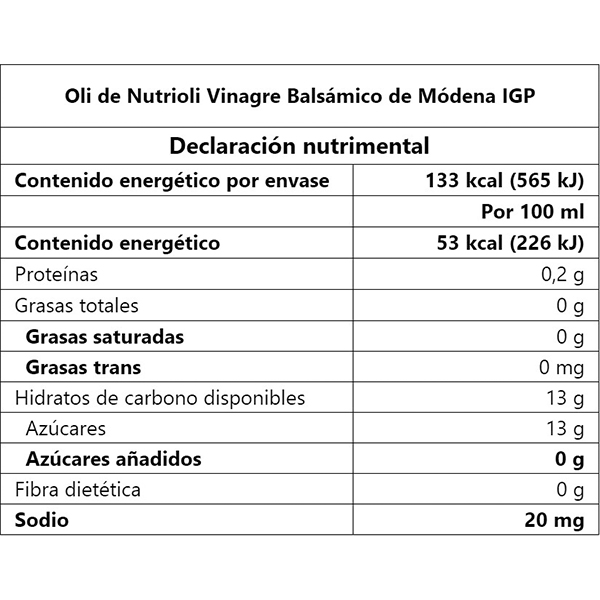Vinagre balsámico Oli 250g - 2