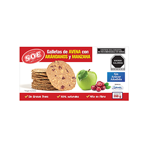 Galletas de avena con arándanos y manzana splenda SOE Light 260g