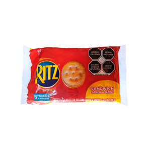 Galletas saladas sandwich sabor a queso 6 paquetes Ritz 180g