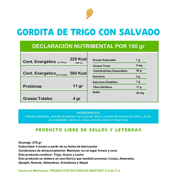 Gorditas de trigo con salvado Martany 270g (3pz) - 2