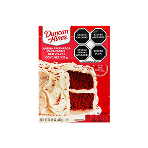 Harina para pastel red velvet Duncan Hines 432g