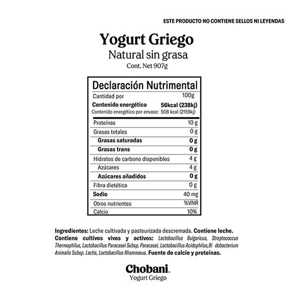 Yoghurt griego natural 0% grasa Chobani 150g - 2