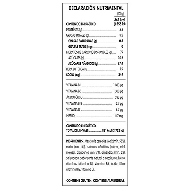 Cereal arándanos con almendras Extra 240g - 2