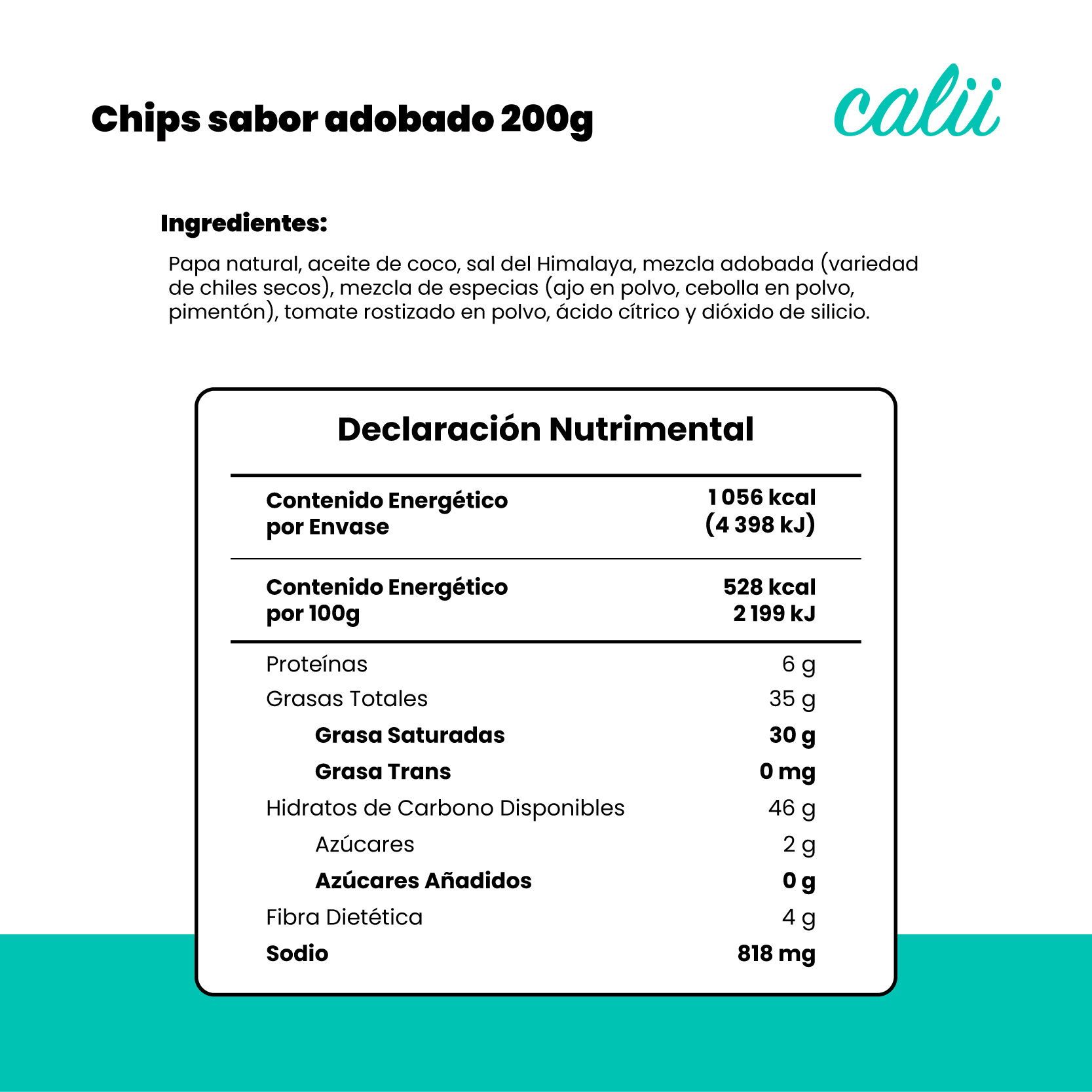 Papas adobadas con aceite de coco Calii 200g - 2
