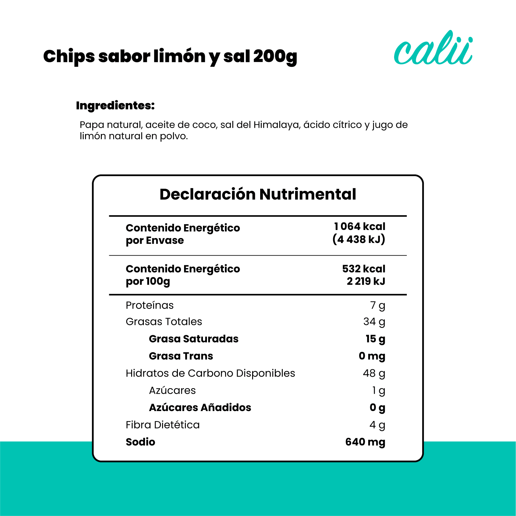 Papas limón y sal con aceite de coco Calii 200g - 2