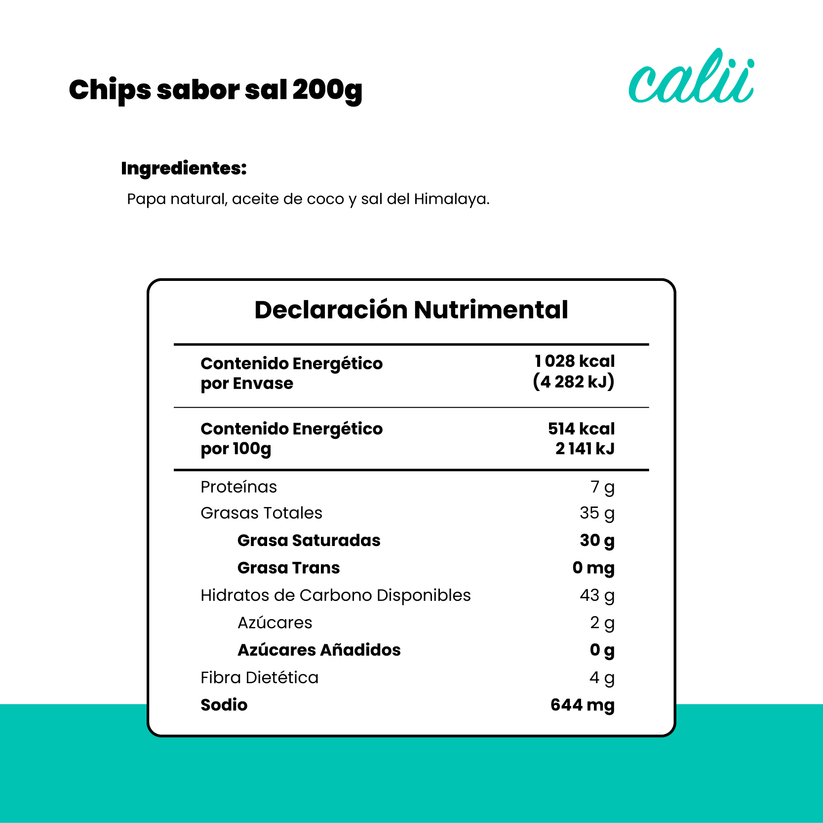 Papas saladas con aceite de coco Calii 200g - 2