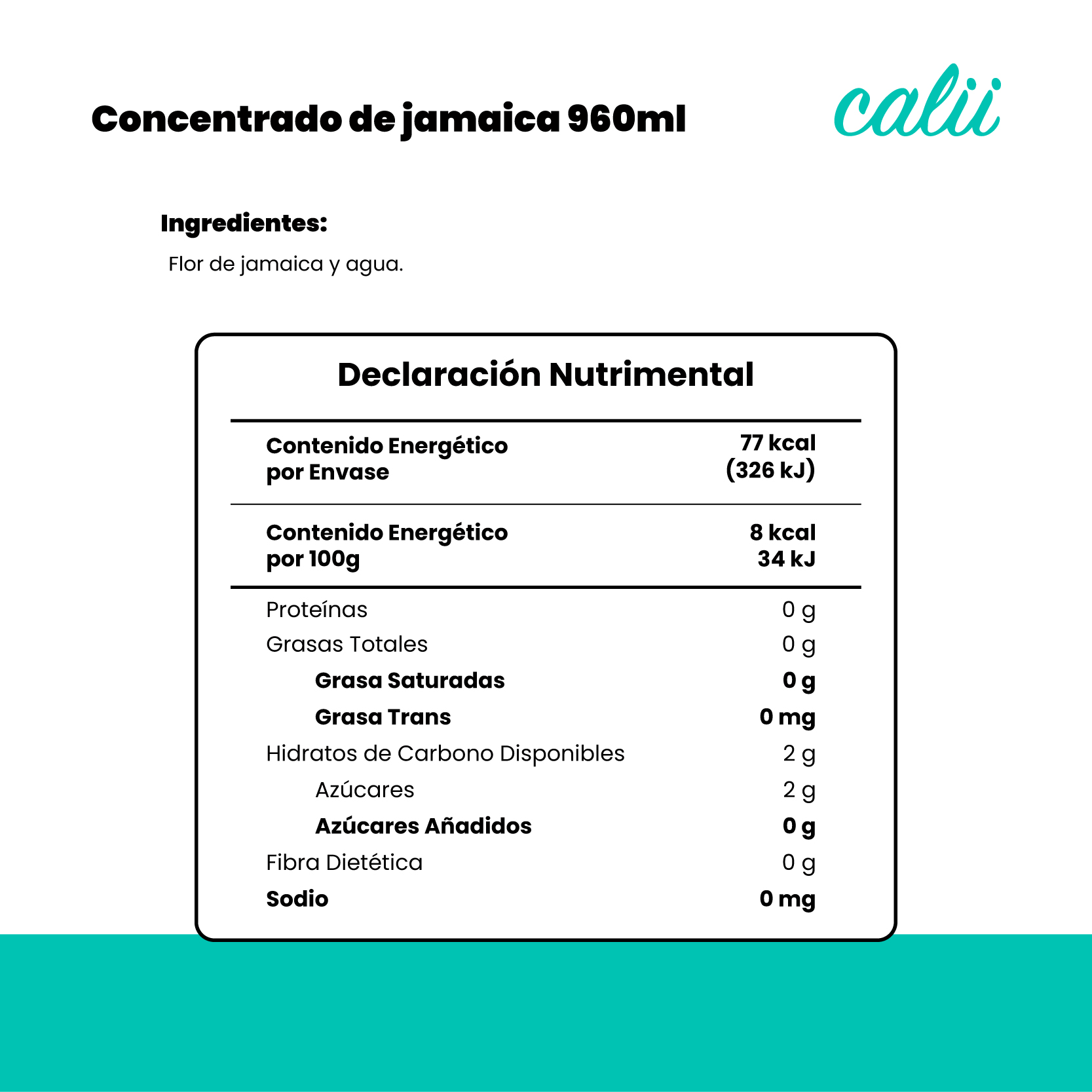 Concentrado de jamaica Calii 960ml - 2