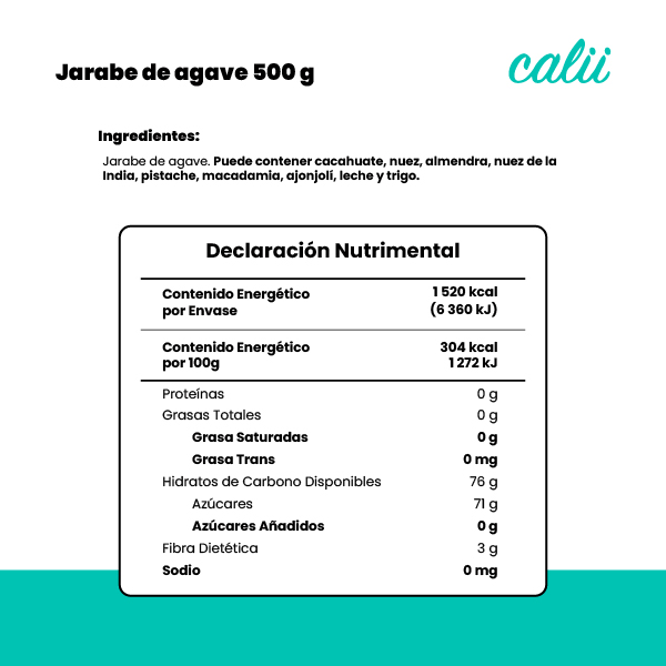 Jarabe de agave orgánico Calii 500g - 2