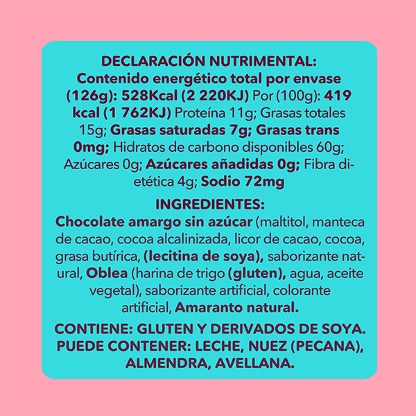 Mini obleas sabor amaranto sin azúcar Chocko Obleas 18g (7-pack) - 2