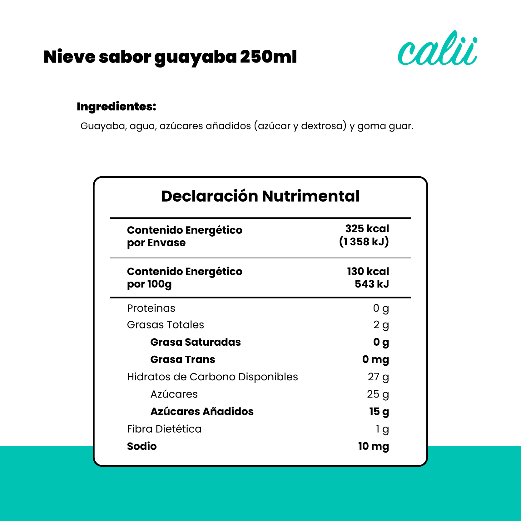 Nieve artesanal sabor guayaba Calii 250ml - 2