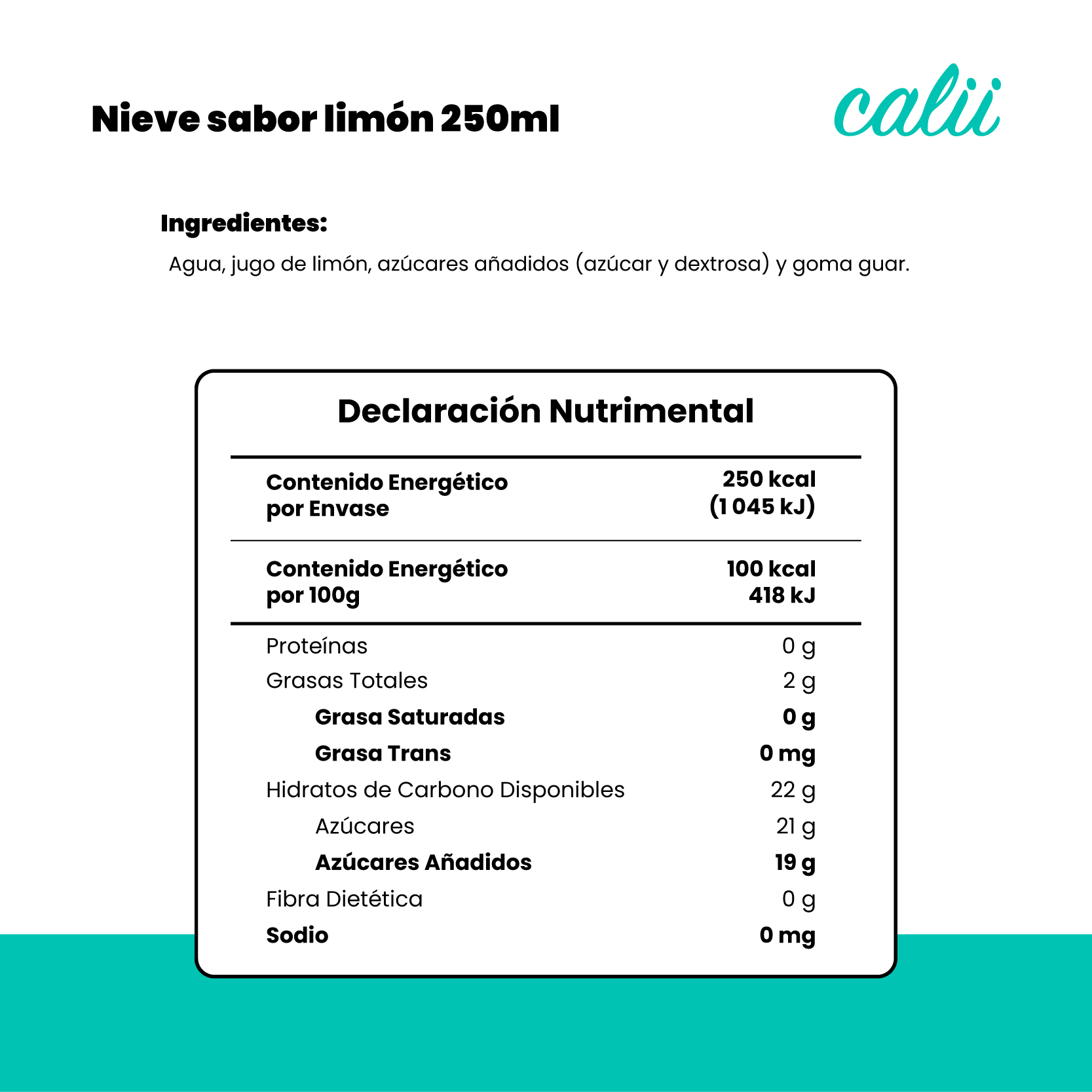Nieve artesanal sabor limón Calii 250ml - 2