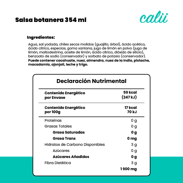 Salsa botanera Calii 354ml - 2